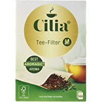 Cilia 125432 - Juego de filtros de té para uso con y sin soporte- 2 x 100 unidades- tamaño: M- color marrón natural